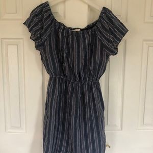 Striped Off the Shoulder Dress